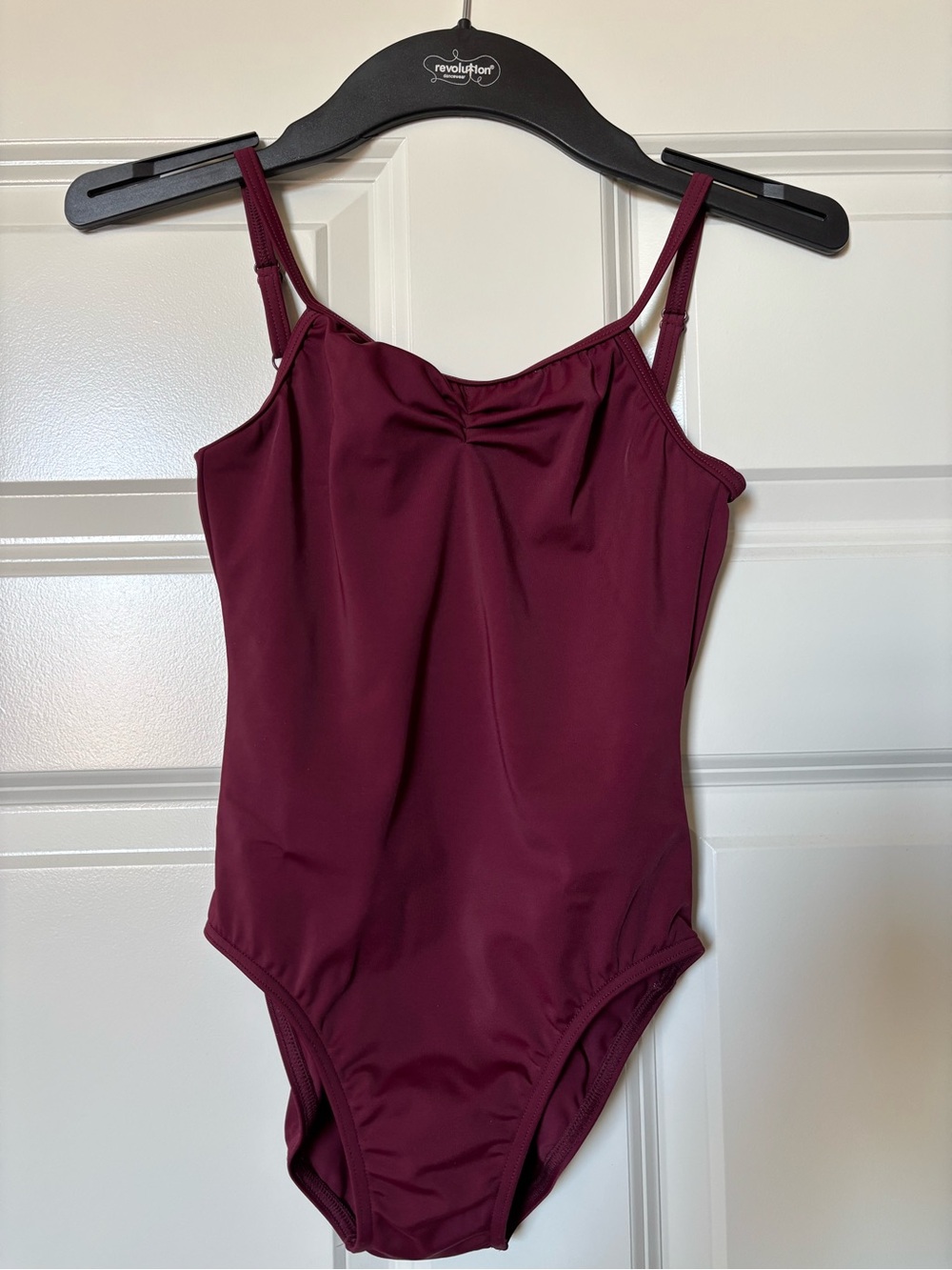 Weissman Burgundy One-Piece Ballet Leotard with Nude Lining